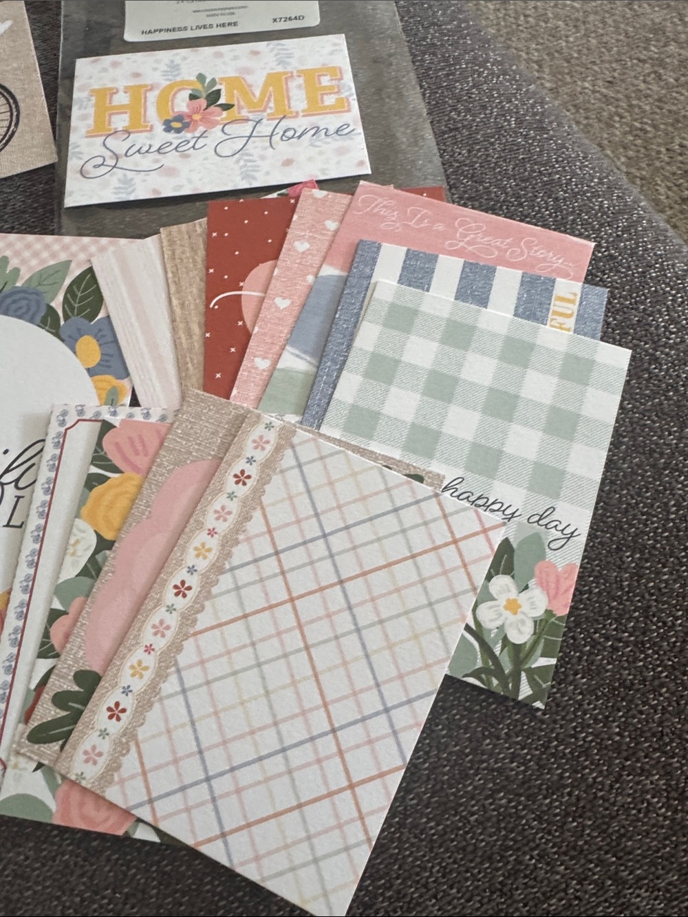 Floral & Plaid Mini Scrapbook Card Pack in Multi-Color by - Picture 4 of 4
